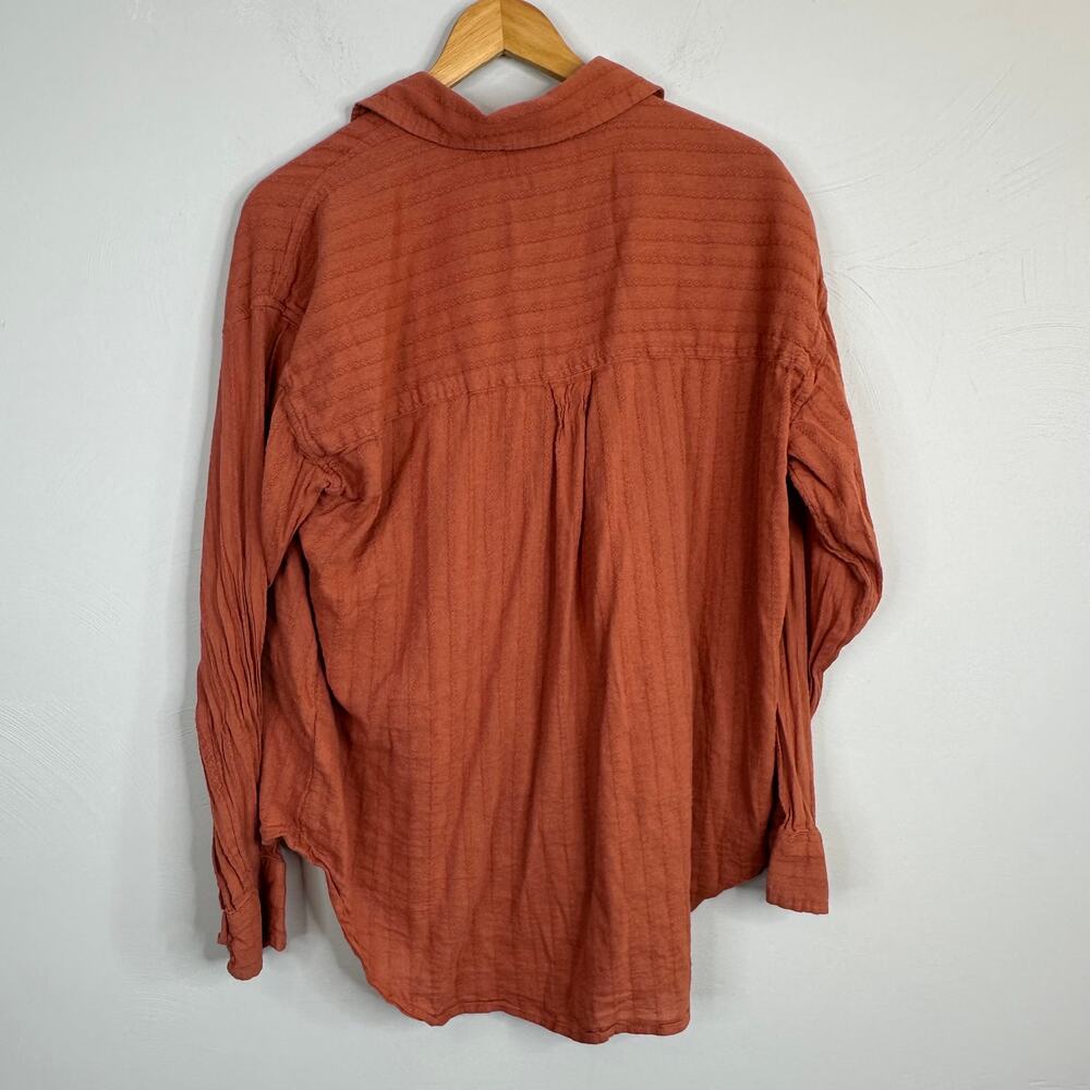 American Eagle Rust Orange Perfect Button-Up Shirt - image 9